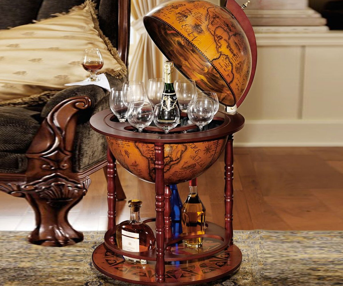 Italian Renaissance Globe Bar Cabinet