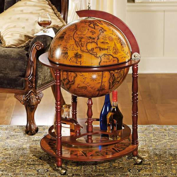 Italian Renaissance Globe Bar Cabinet