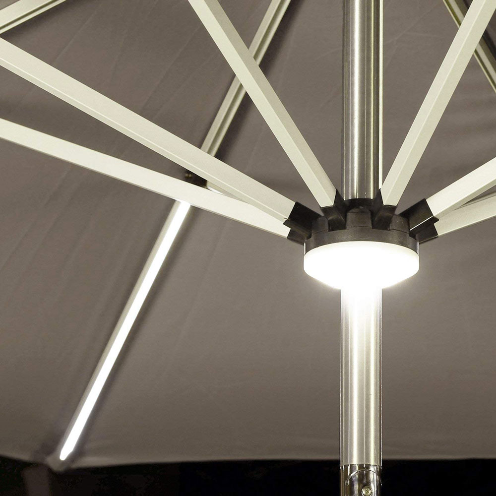 SolarPowered LED Patio Umbrella with Swivel Tilt