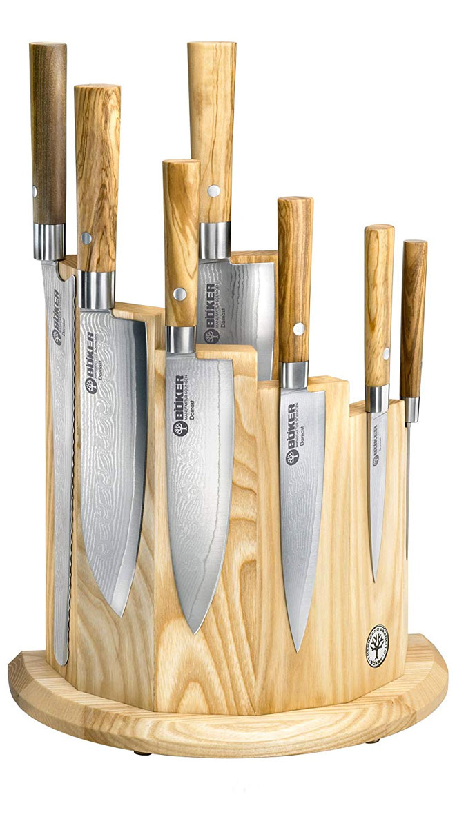 Boker Wood Magnetic Knife Block Modern Knife Storage