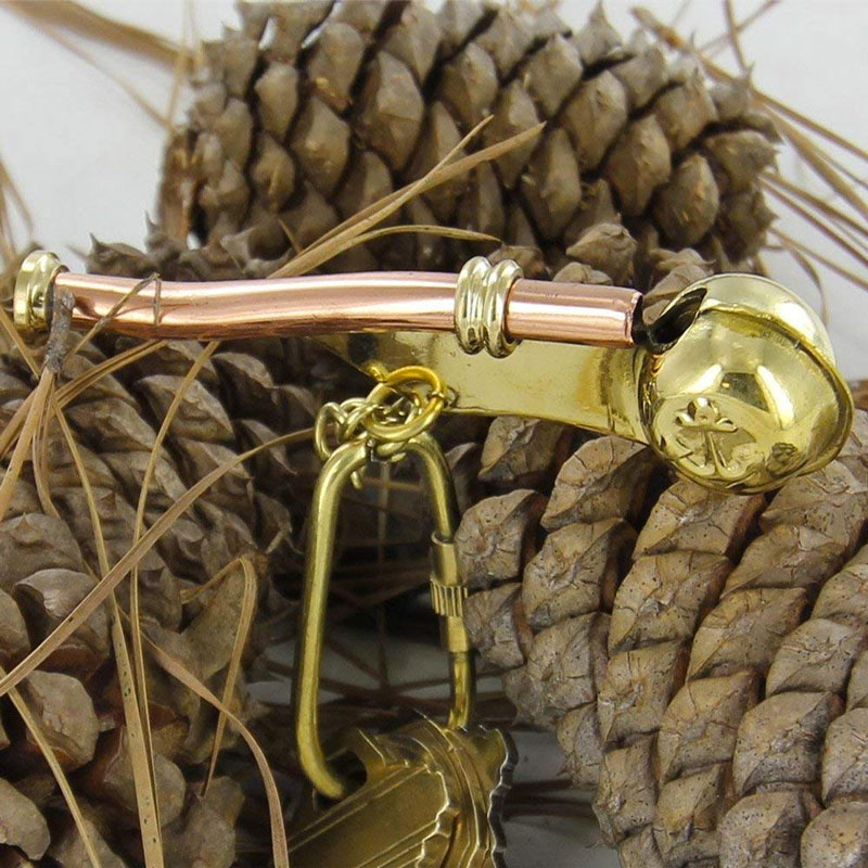 Bosuns Brass Nautical Whistle Keychain