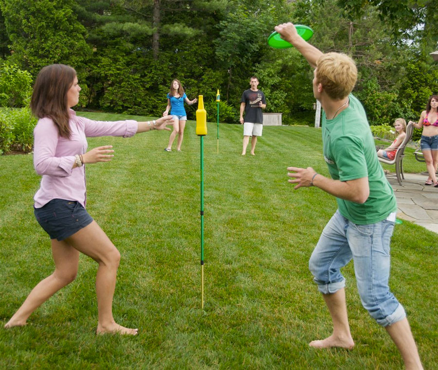 Bottle Bash Outdoor Frisbee Challenge