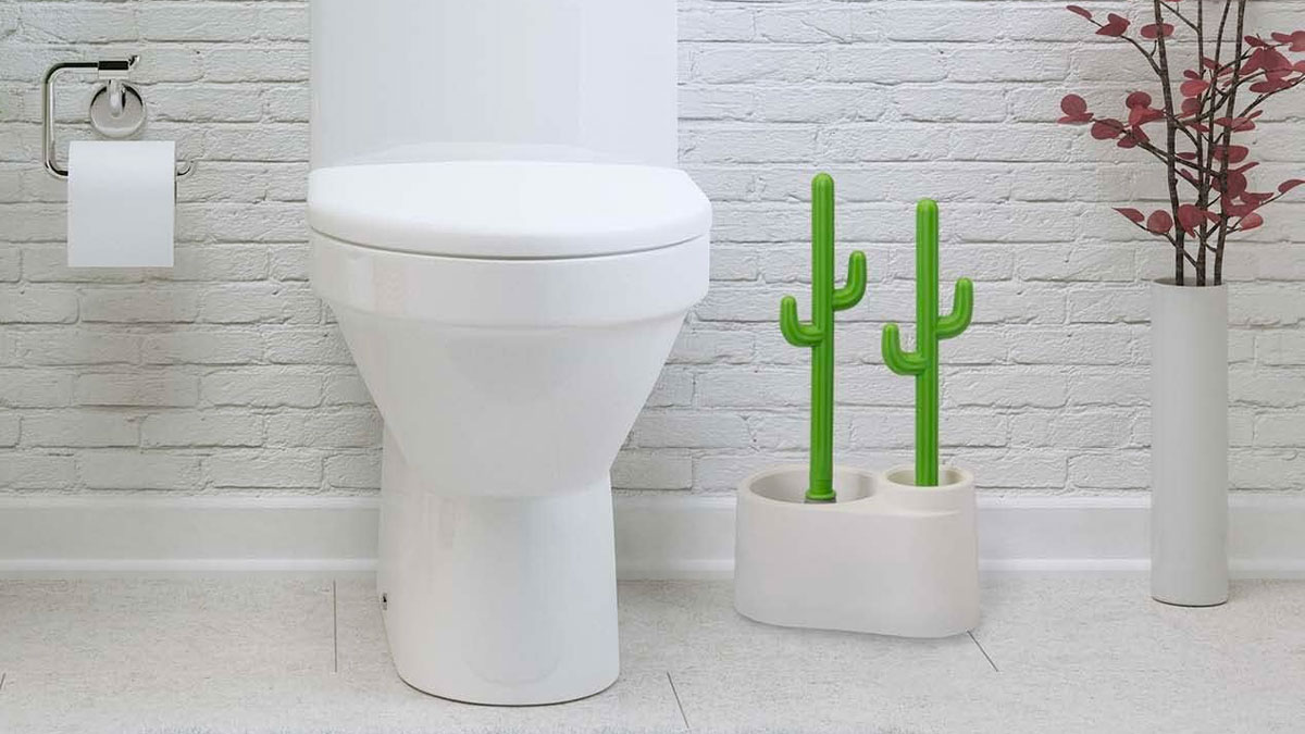 Cactus Bathroom Cleaning Set with Cactus Handles