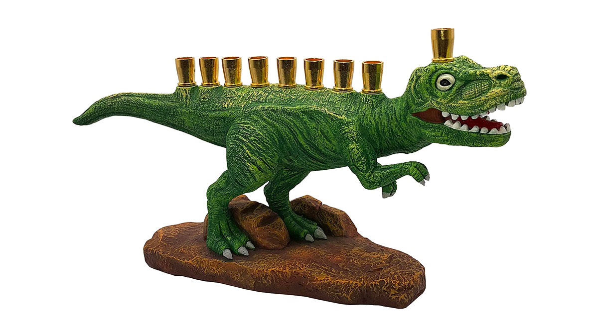 Dinosorah TRex Hanukkah Menorah