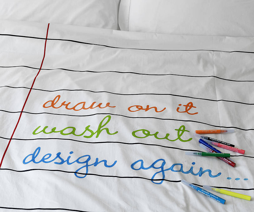 Doodle Duvet Cover Creative Coloring Bed