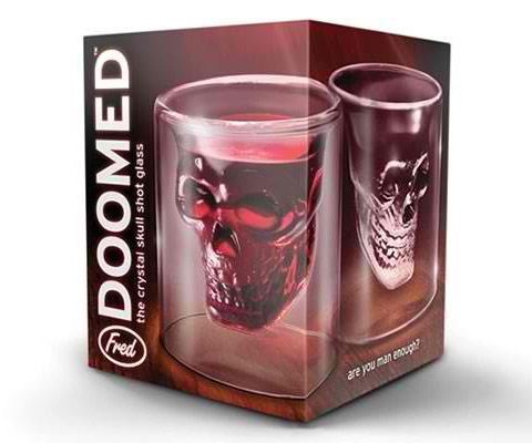 Doomed Skull Shot Glass Mayan Apocalypse Elixir