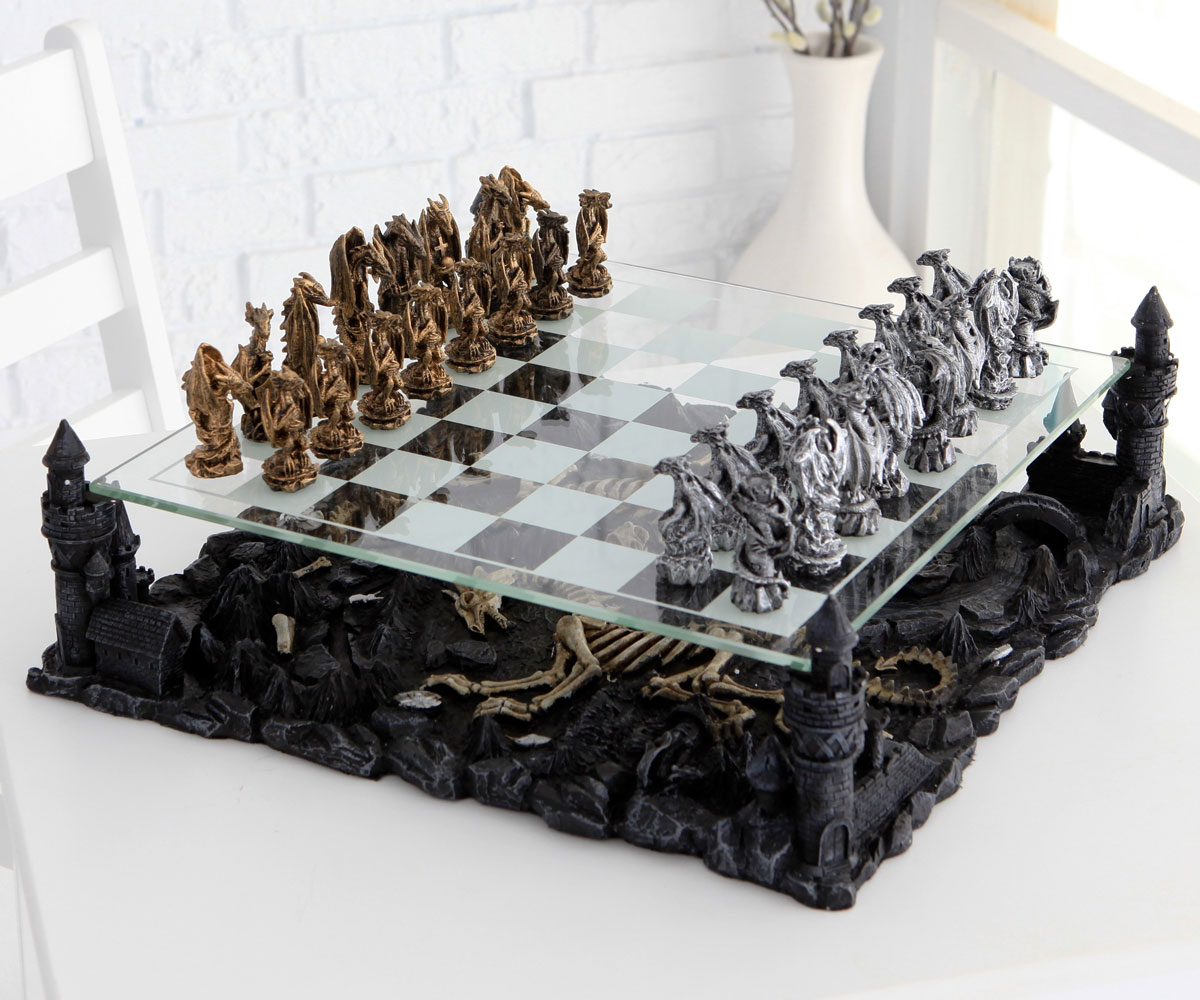 Dragon Majesty Pewter Chess Set