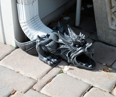 Dragon Sculpted Downspout Art Piece