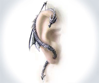 Dragon Wrap Earring Britannia Pewter FireBreather