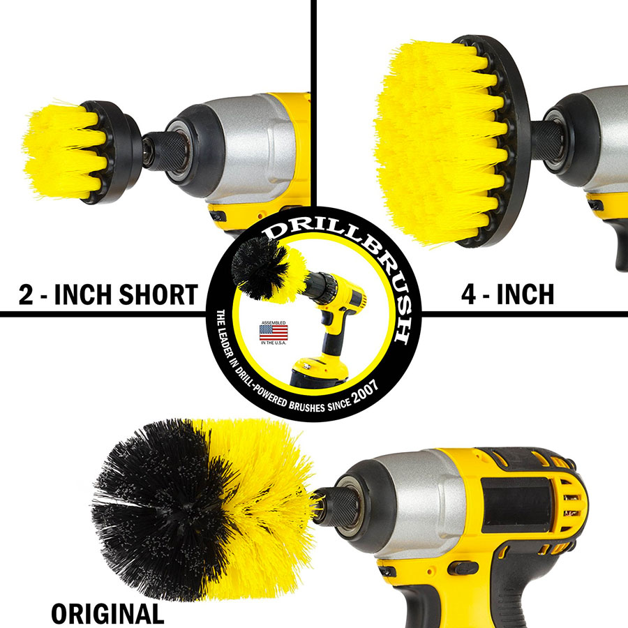 Drillbrush Power Scrubber Kit with Interchangeable Shafts