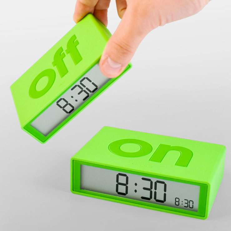 Lexon Flip Alarm Clock Charming OnOff Design