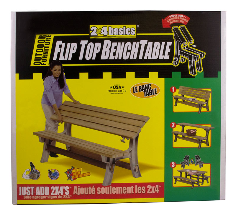 Flip Top BenchTable DualSided Picnic Solution