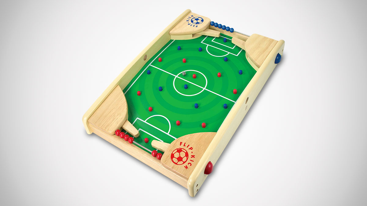 Flipkick Wooden Pinball Soccer Showdown