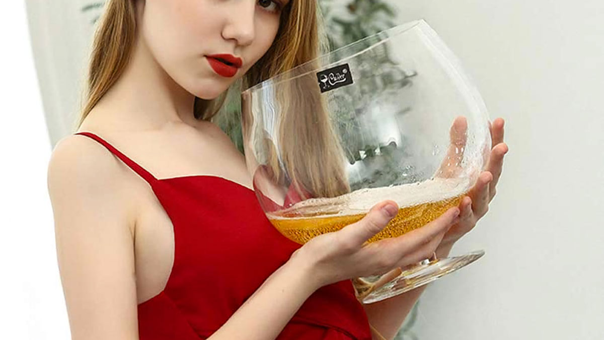 Giant Crystal Glass Brandy Goblets