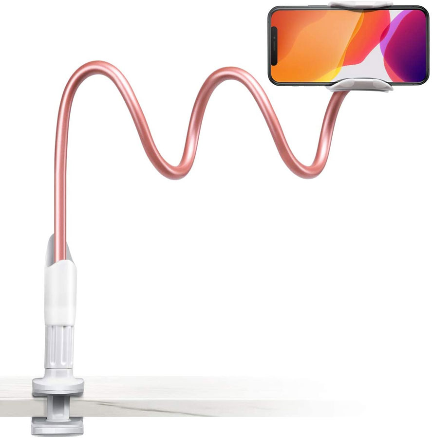 Flexible Gooseneck Phone Holder with AntiSlip Jaw