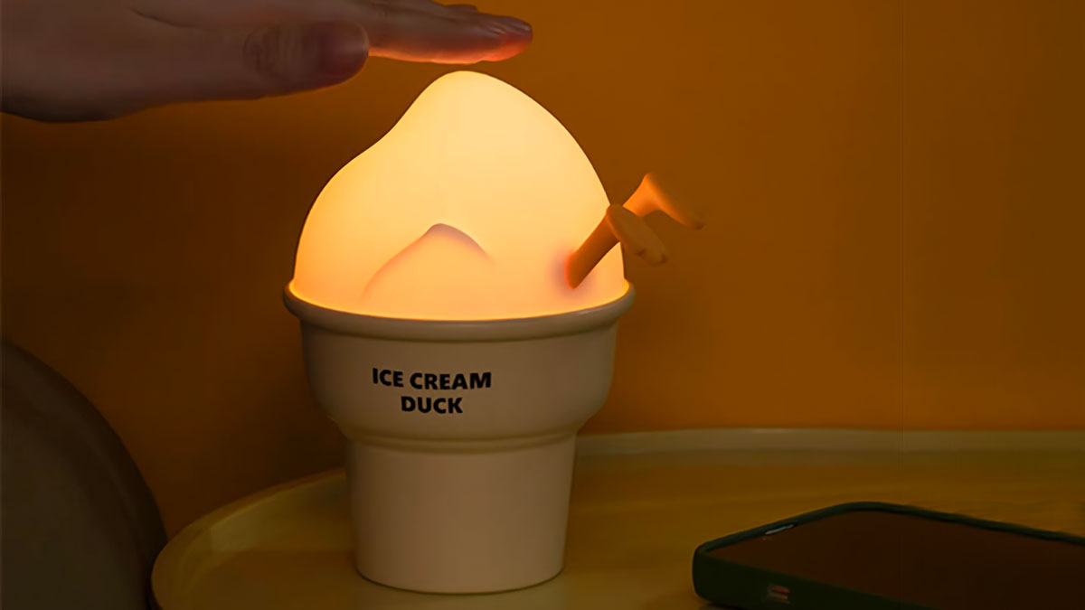 Ice Cream Duck Night Light Quirky Vanilla Duck Butt Lamp