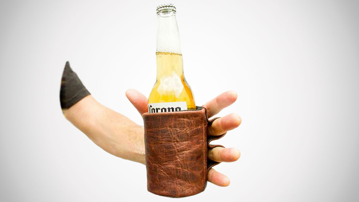 Leather Beer Glove Artisan Handcrafted Koozie