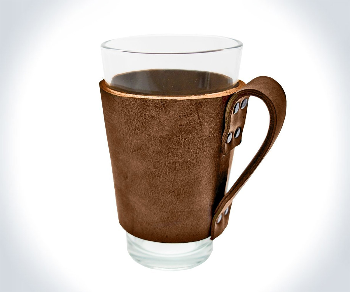 Hide Drink Leather Handle Pint Sleeve