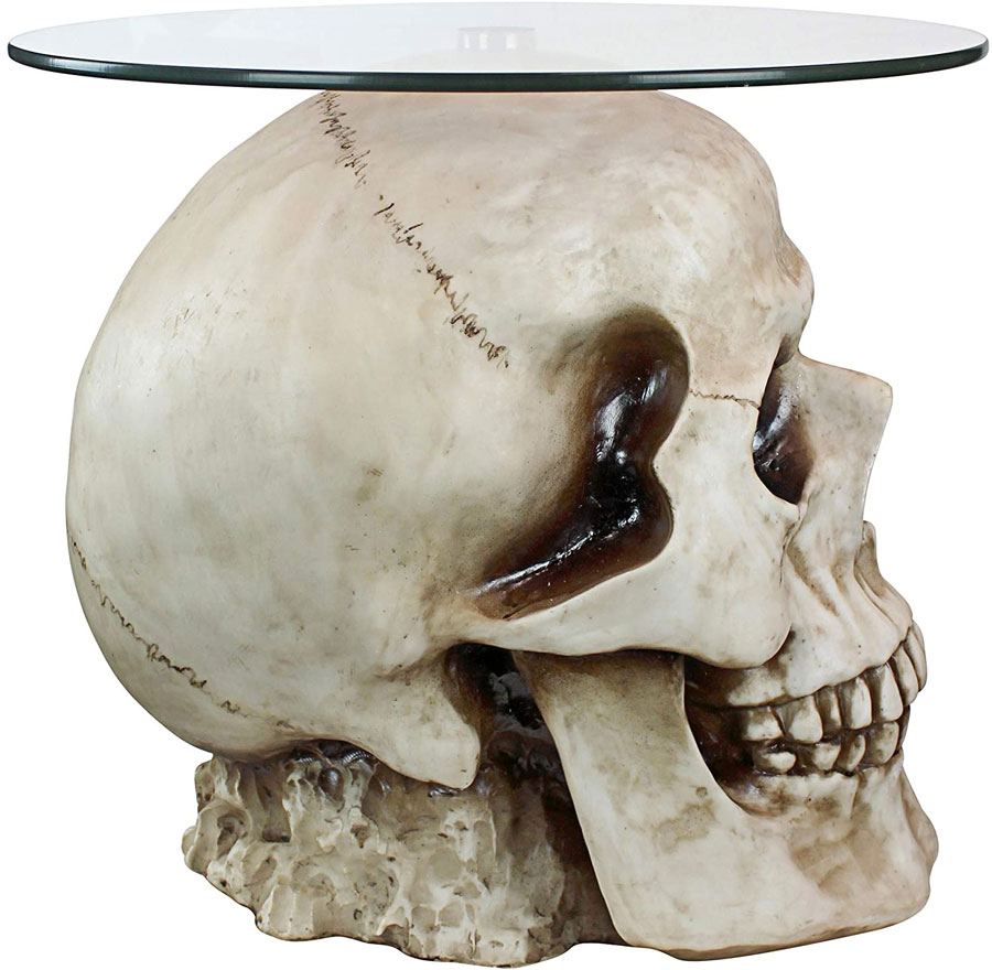 Design Toscano Skull Glass Table