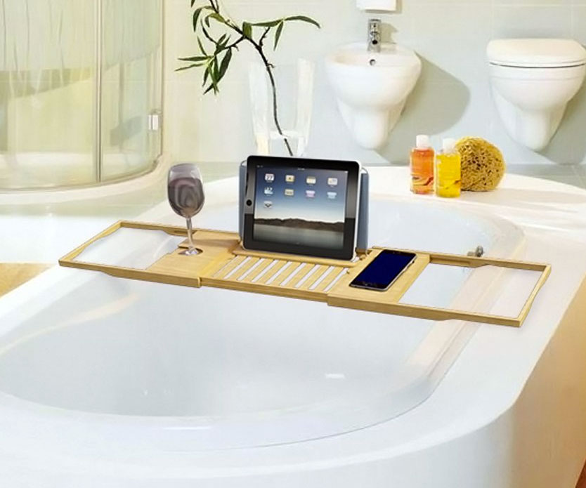 Luxury Adjustable Bamboo Bath Caddy