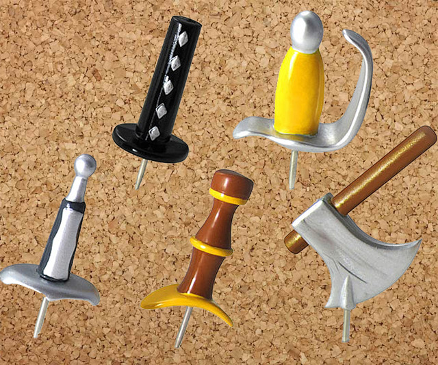 Medieval Weaponry Push Pins Set