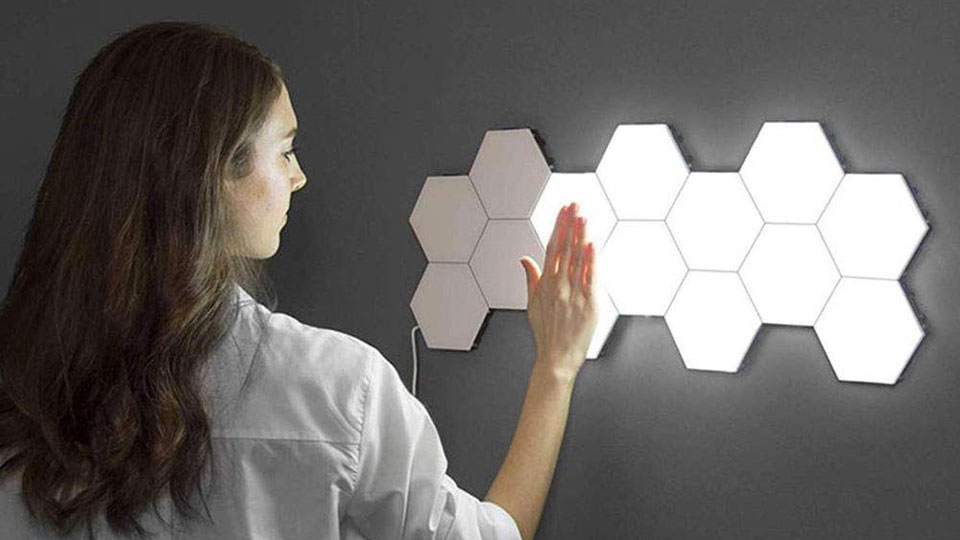 Hexagonal Lights Custom Modular Wall Art