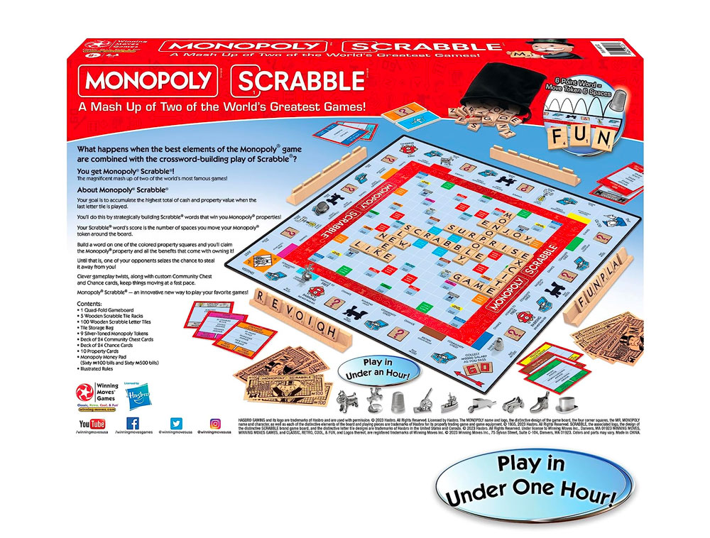 Monopoly Scrabble Fusion Challenge Game