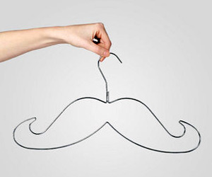 Mustache Hangers Whimsical Undergarment Display