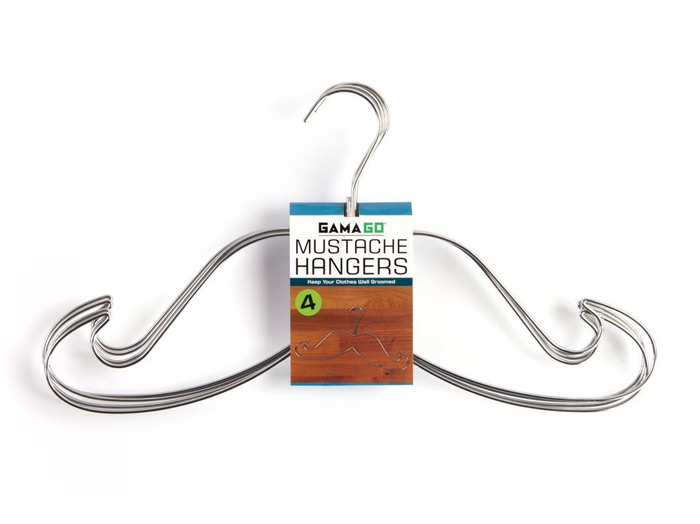 Mustache Hangers Whimsical Undergarment Display