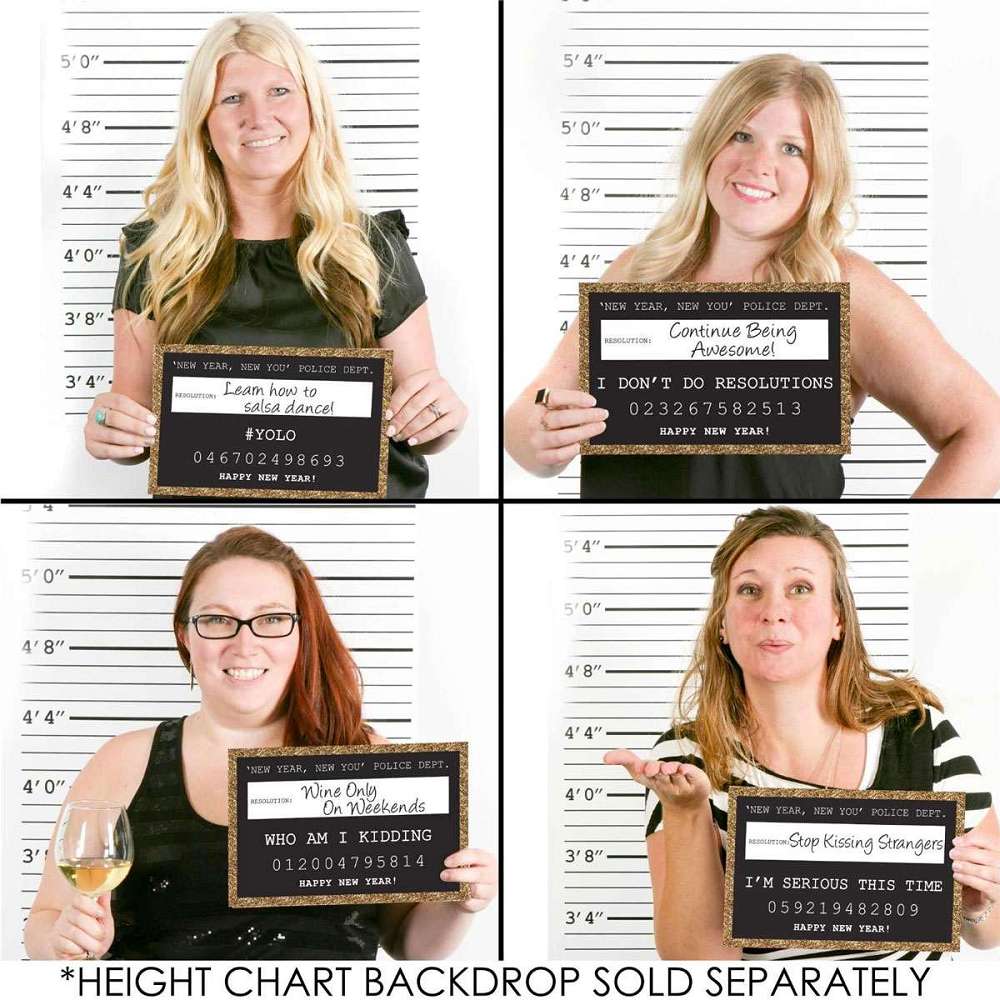 Resolution Mugshot Signs Playful New Years Pack