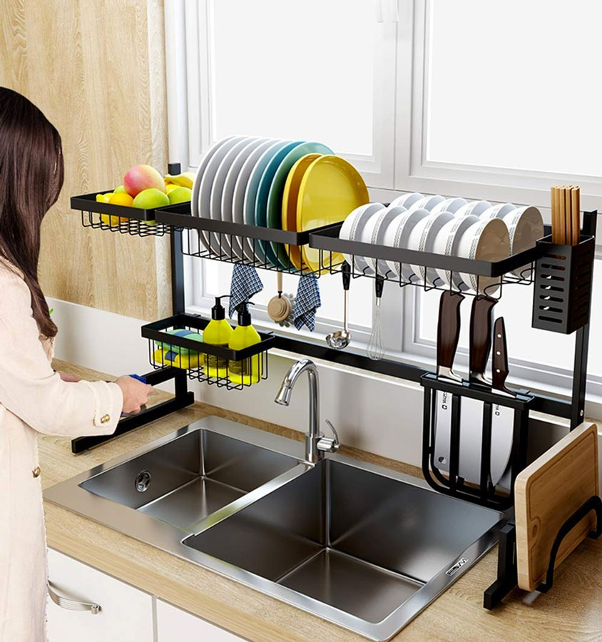 Stainless Steel Sink Dish Storage Rack