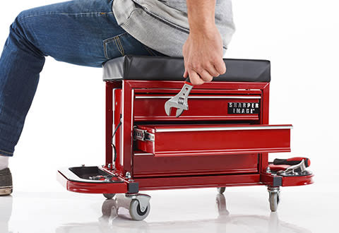 Sharper Image Workshop Stool with Tool Storage