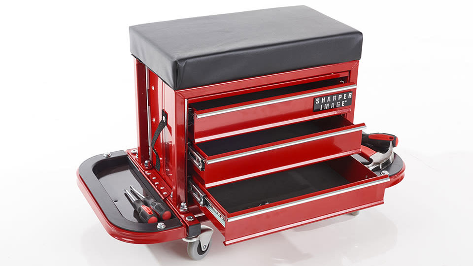 Sharper Image Workshop Stool with Tool Storage