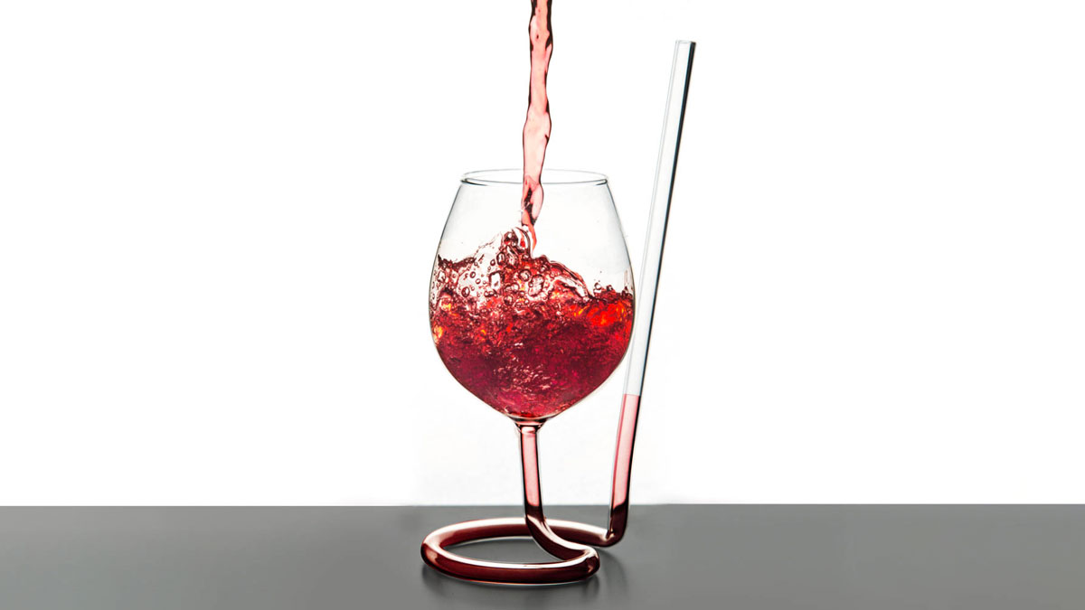 SIPSIP Wine Glass Stylish Stemware with Straw