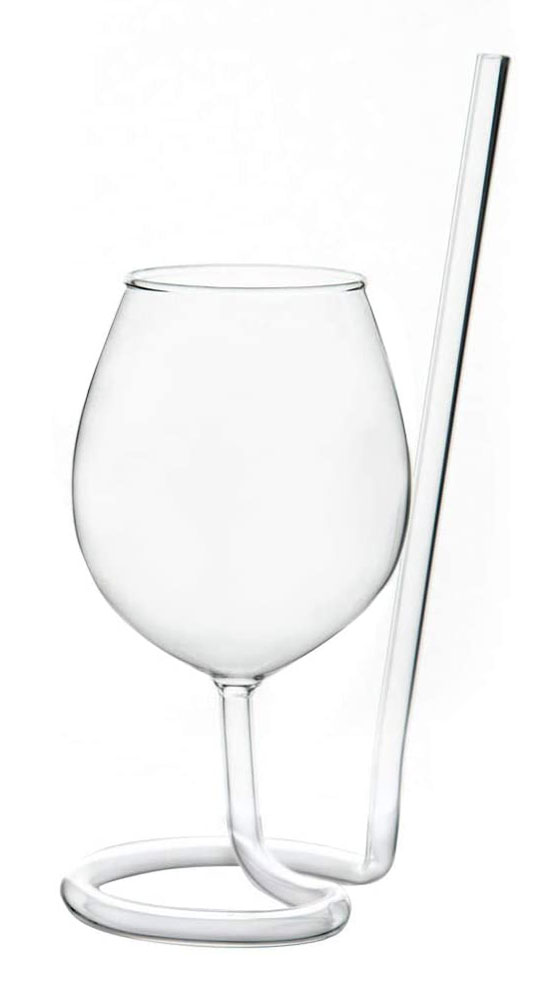 SIPSIP Wine Glass Stylish Stemware with Straw