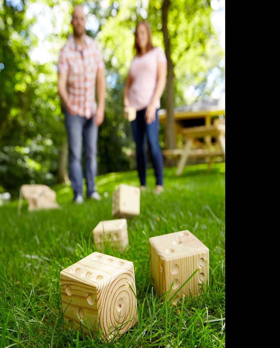 Snake Eyes Yard Dice Natural Wood Oversized Rollers