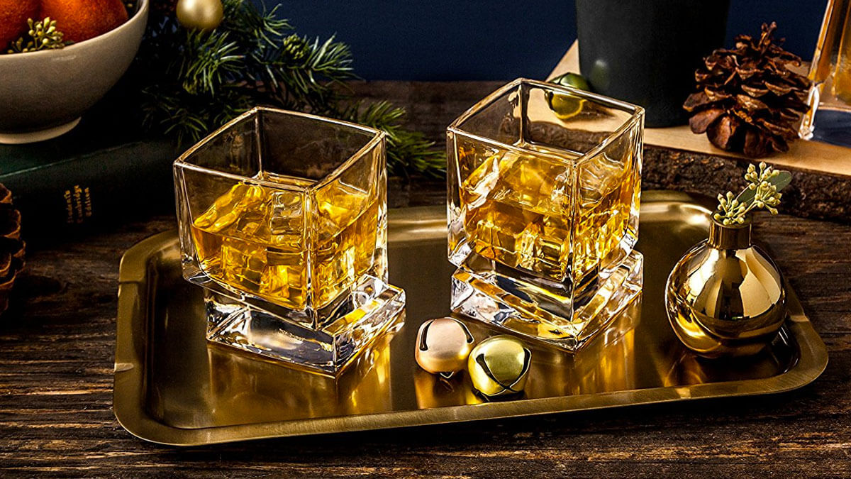 JoyJolt Carre Square Whiskey Tumblers