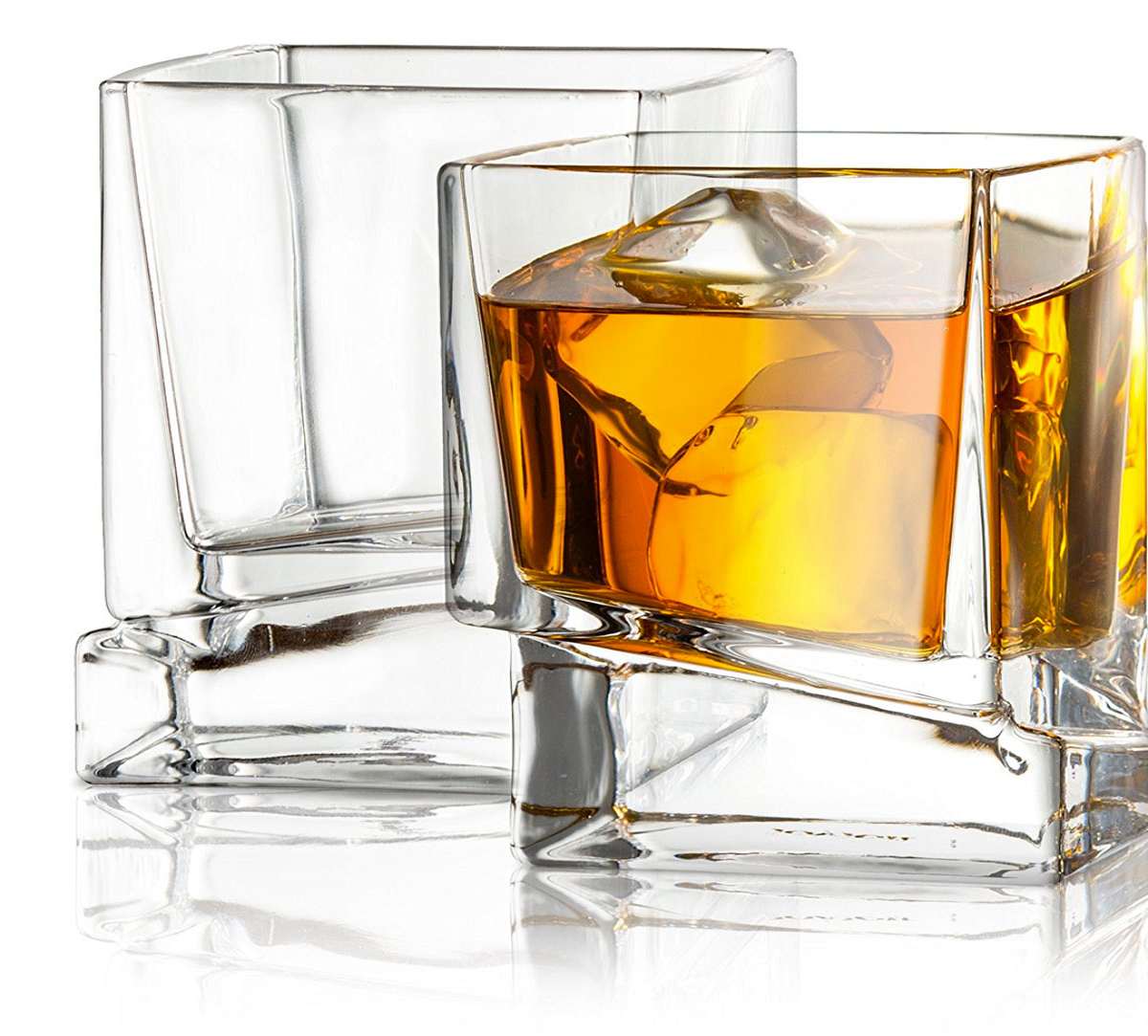 JoyJolt Carre Square Whiskey Tumblers