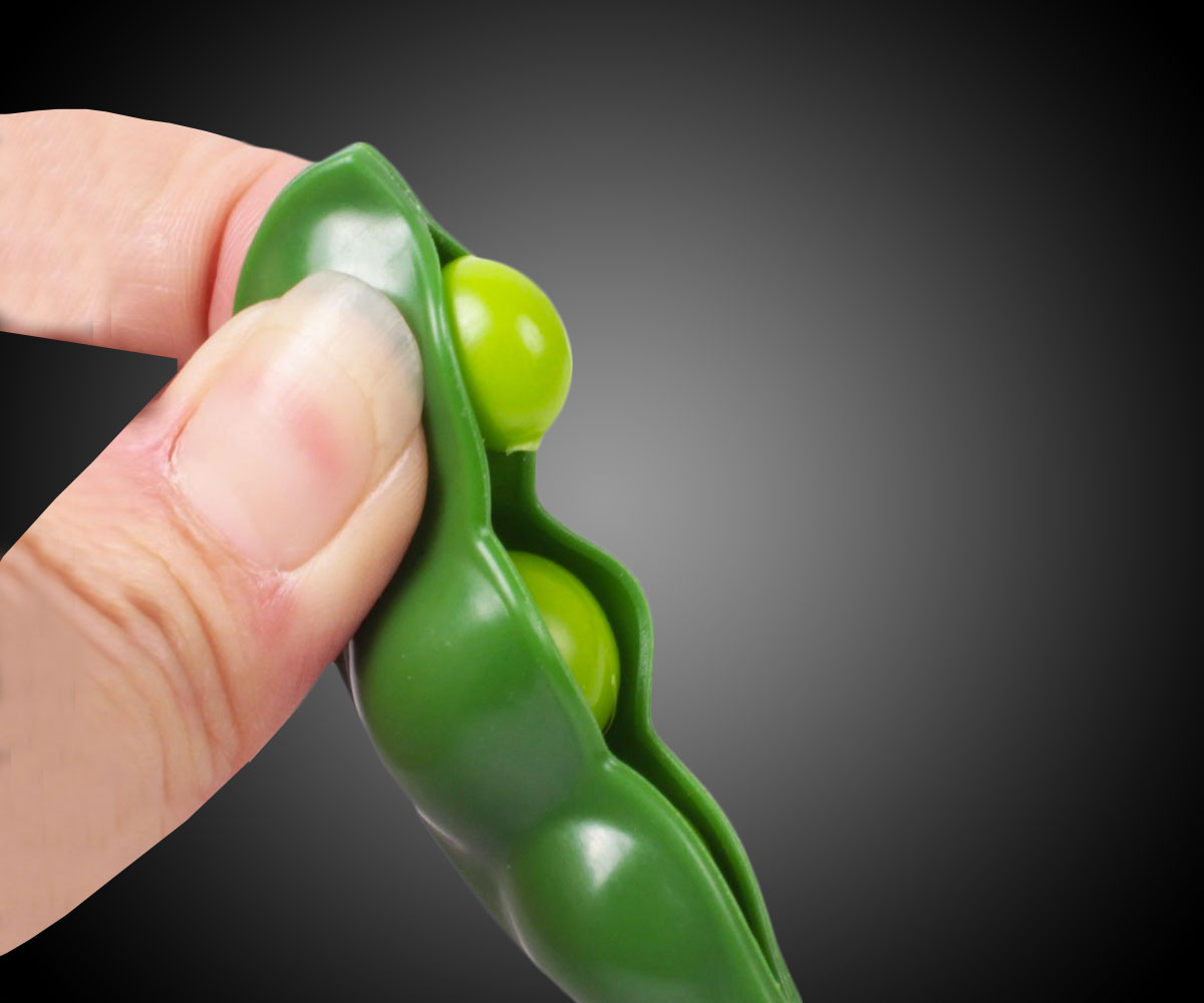 SqueezeaBean PeekaBoo Edamame Fidget Keychain