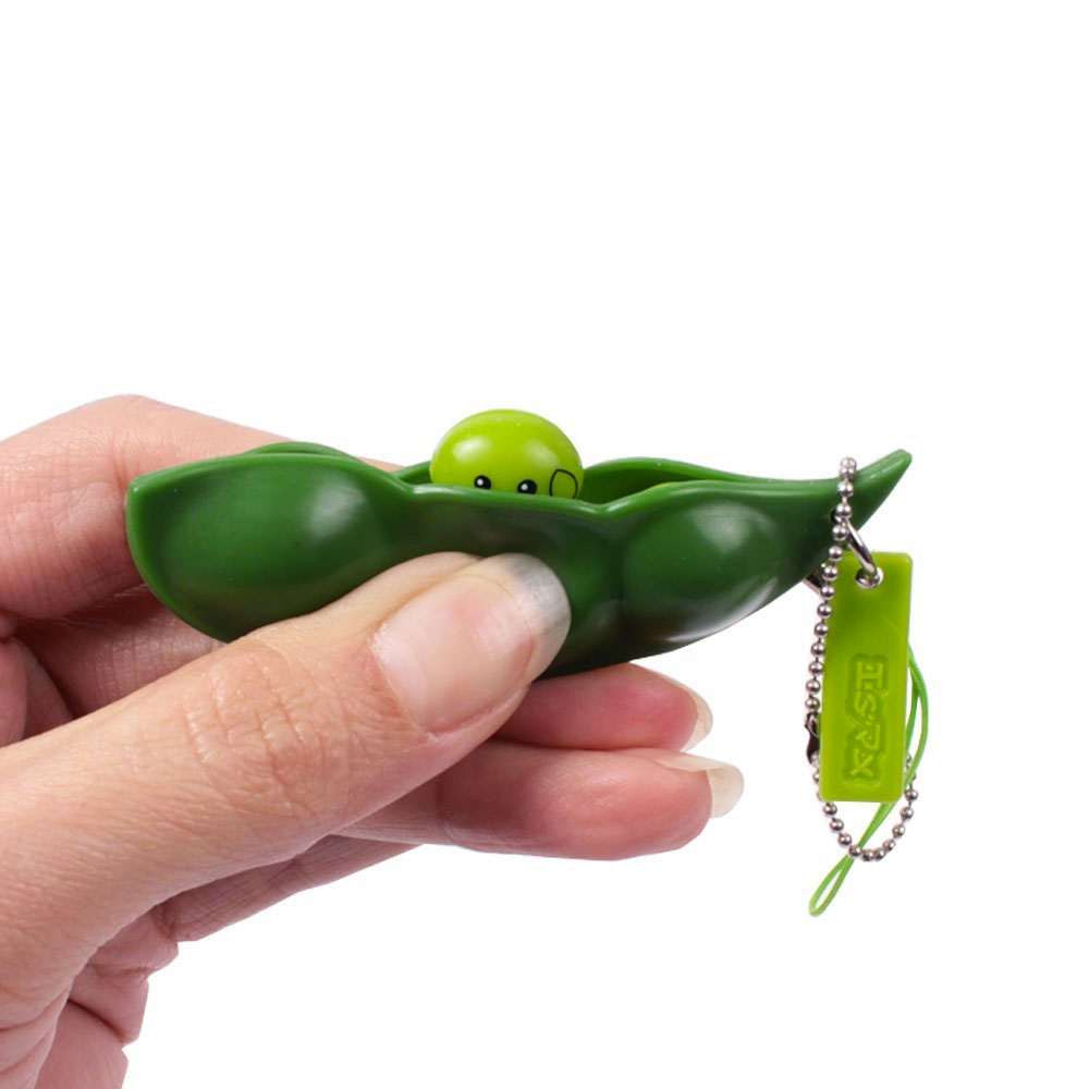 SqueezeaBean PeekaBoo Edamame Fidget Keychain