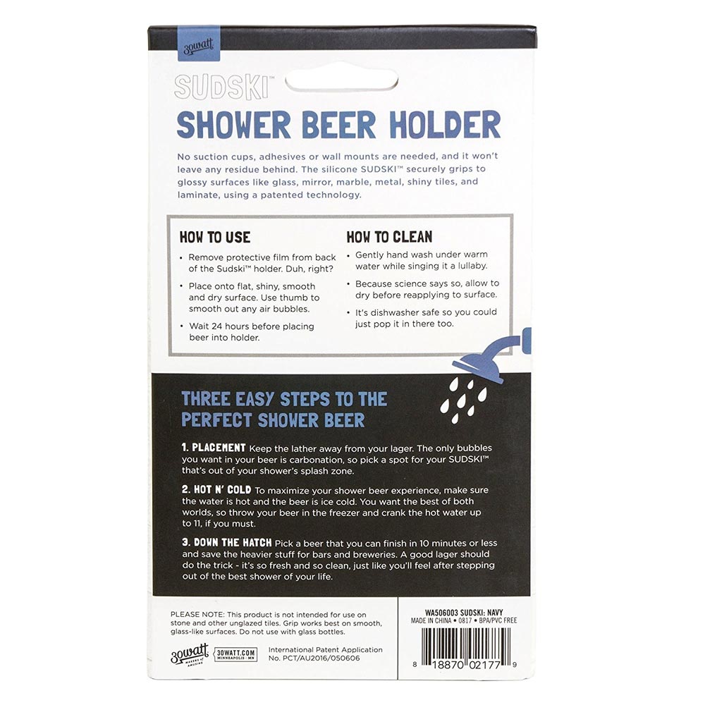 Sudski Shower Beer Holder for Glossy Surfaces