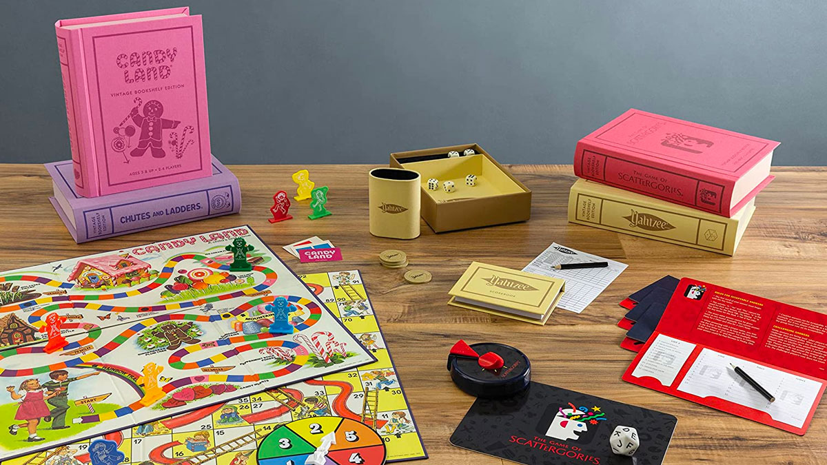 Vintage Bookshelf Classic Board Games