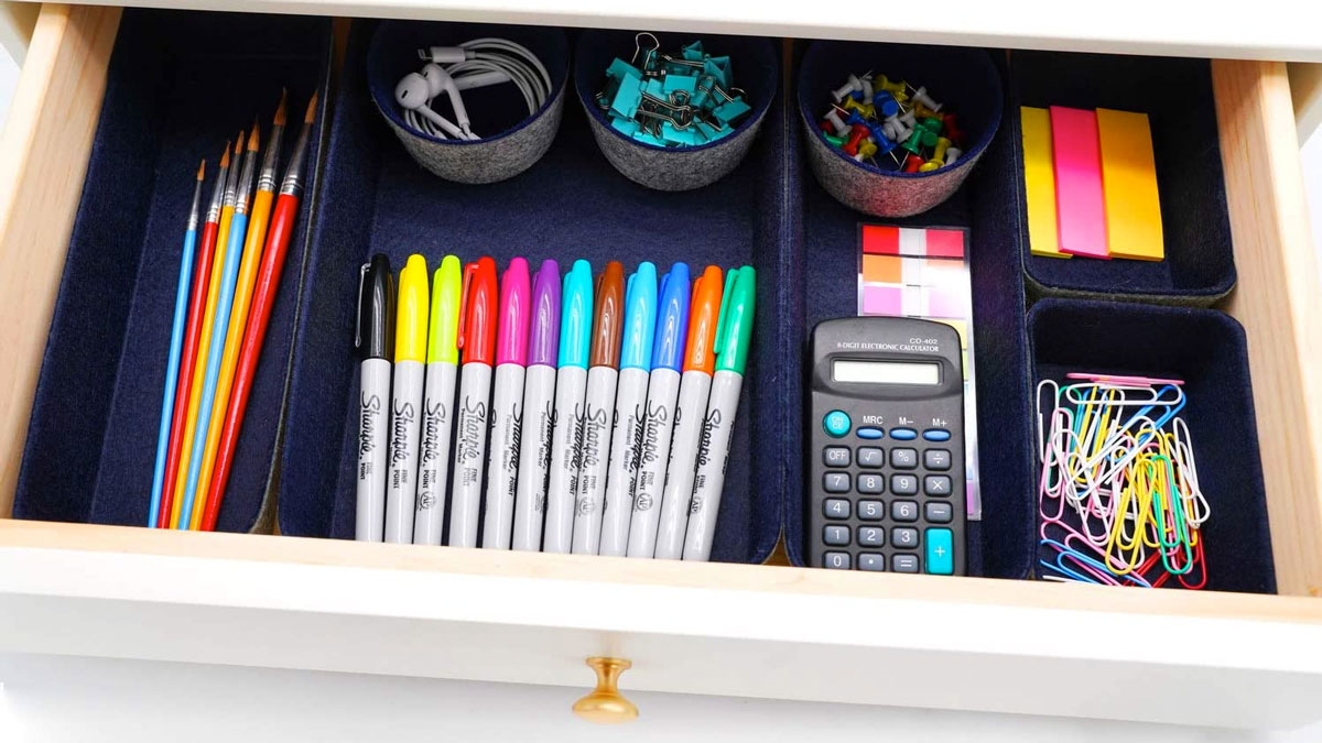 Welaxy Felt Bin Drawer Organizers