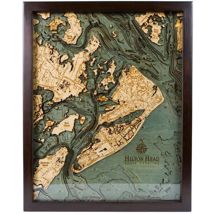 Wooden Underwater Topography Art Frames