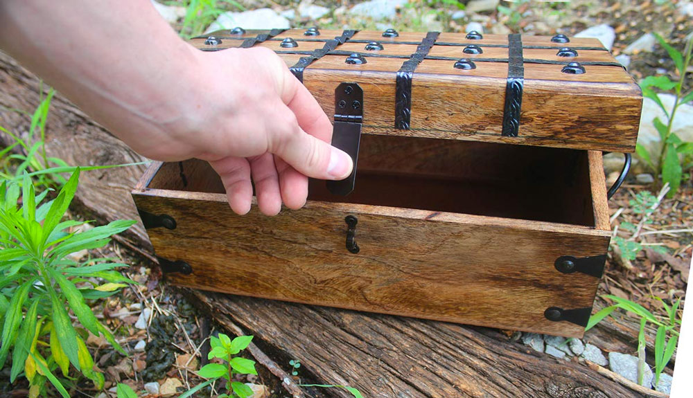 Pirates Ironclad Wooden Treasure Chest