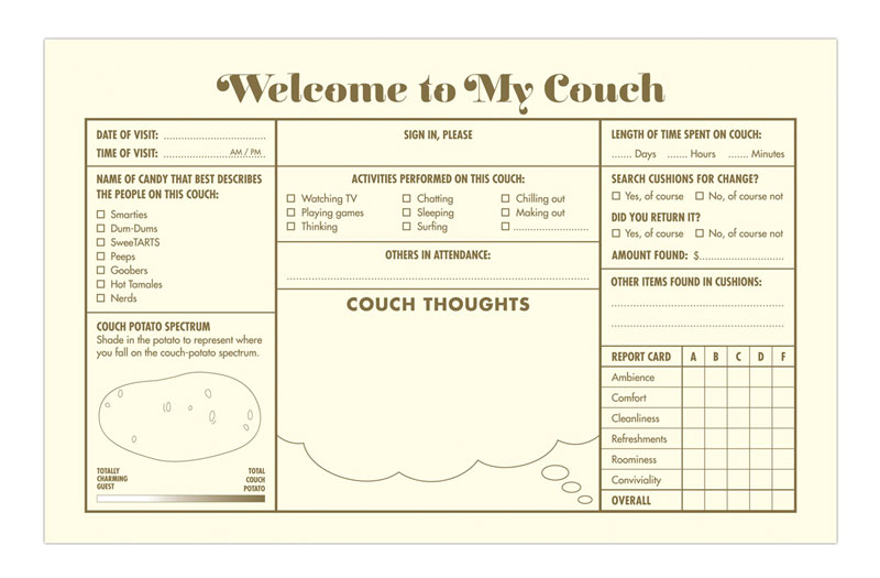 Knock Knock Couch Memory Book