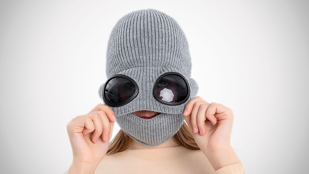 Aviator Knit Beanie with Detachable Goggles