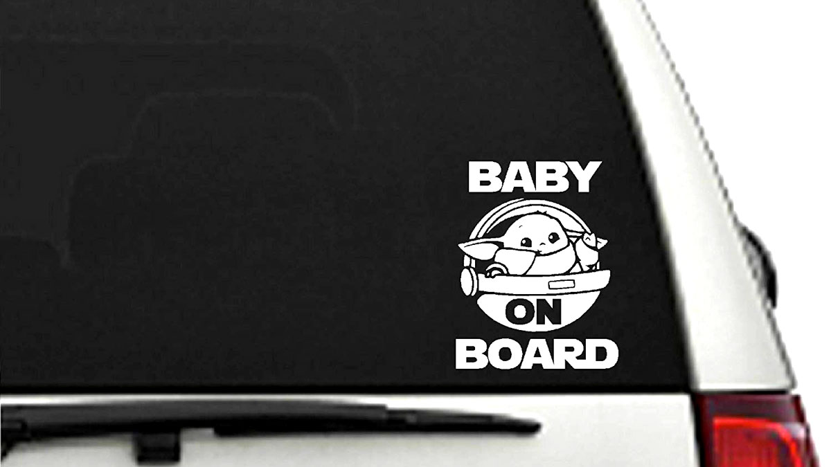 Baby Yoda Baby Driver Decal