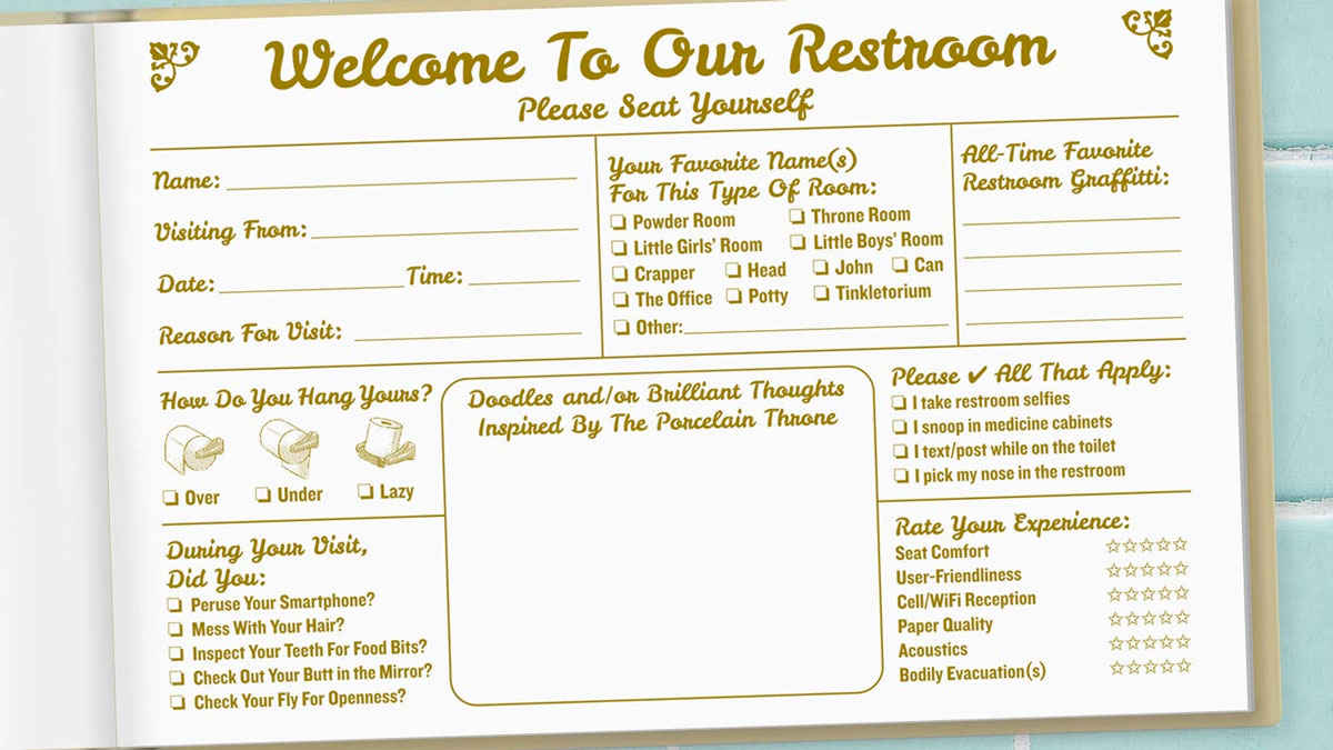 Bathroom Guest Logbook