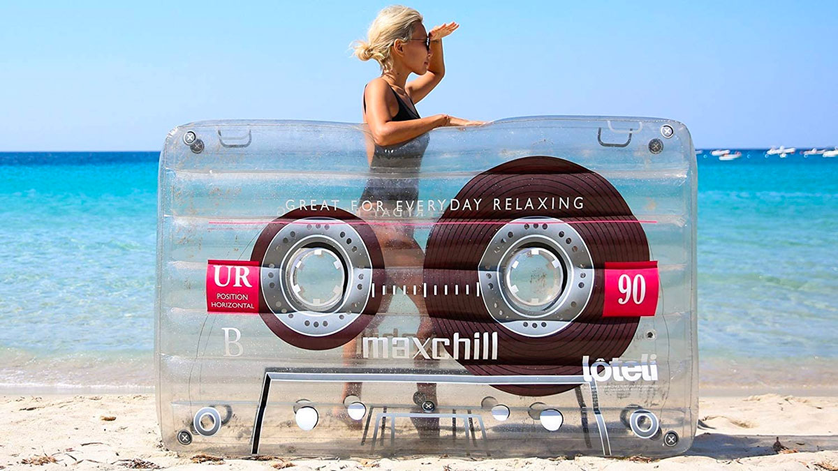 Cassette Tape Pool Float Retro Clear Case Design